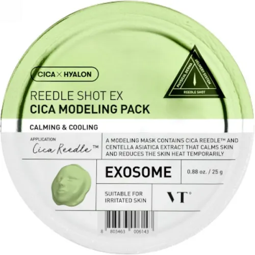 Успокаивающая маска для лица VT Cosmetics Reedle Shot Ex Cica Modeling Pack с экстрактом центеллы, 25 г.