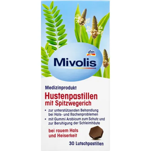 Пастилки от кашля Mivolis Cough Lozenges With Ribwort с подорожником ребристым