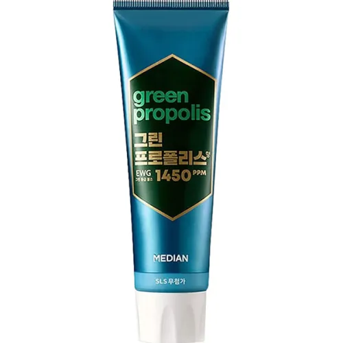 Безсульфатная зубная паста Median Green Propolis Pure Mint SLS Free Toothpaste с зеленым прополисом «чистая мята», 100 г.