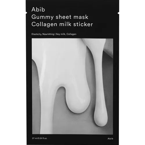 Увлажняющая тканевая маска для лица Abib Gummy Sheet Mask Collagen Milk Sticker с молочным протеином, 27 мл.
