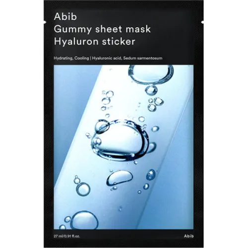 Зволожуюча тканинна маска для обличчя Abib Gummy Sheet Mask Hyaluron Sticker з 8 видами гіалуронової кислоти, 27 мл.