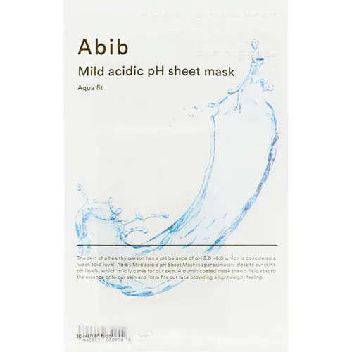 Зволожуюча тканинна маска для обличчя Abib Mild Acidic pH Sheet Mask Aqua Fit з гіалуроновою кислотою та пептидами, 30 мл.