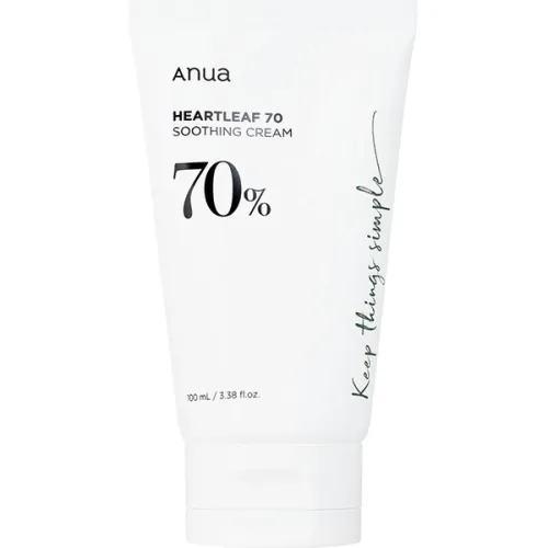 Смягчающий крем для лица Anua Heartleaf 70% Soothing Cream с экстрактом хауттюйнии, 100 мл.