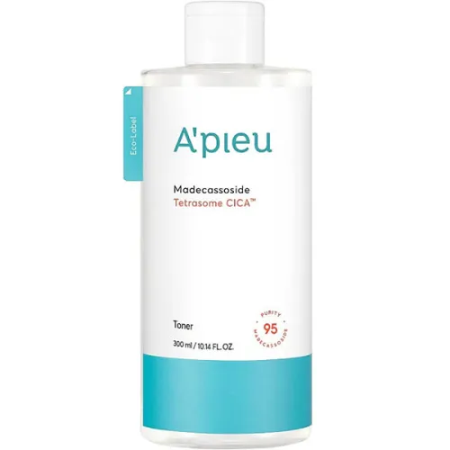 Заспокійливий і відновлюючий тонер для обличчя A’pieu Madecassoside Tetrasome Cica Toner з екстрактом мадекассосида і