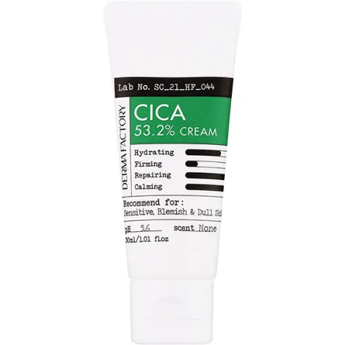 Успокаивающий крем для лица Derma Factory Cica 53.2% Cream с экстрактом центеллы, 30 мл.
