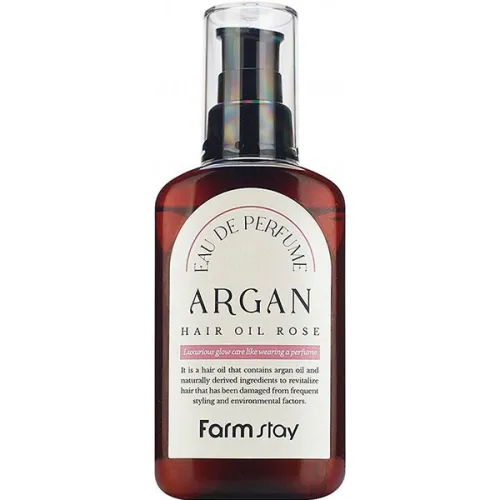 Парфумована арганова олія для волосся «троянда» FarmStay Eau De Perfume Argan Hair Oil Rose, 100 мл.