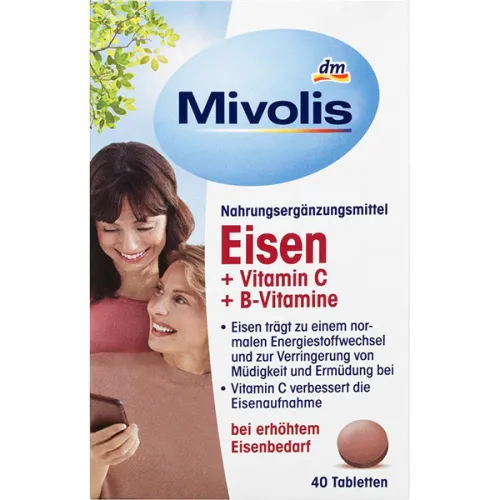 Залізо Mivolis Eisen + Vitamin C + B-Vitamine з вітаміном C та вітамінами групи B