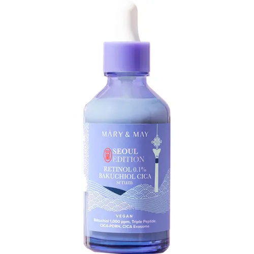 Сыворотка для лица Mary & May Retinol 0.1% Bakuchiol Cica Serum Seoul Edition с ретинолом и бакучиолом, 80 мл.