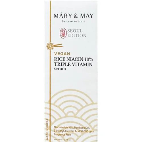 Освітлювальна сироватка для обличчя Mary & May Rice Niacin 10% Triple Vitamin Serum Seoul Edition, 80 мл. - вигляд 2