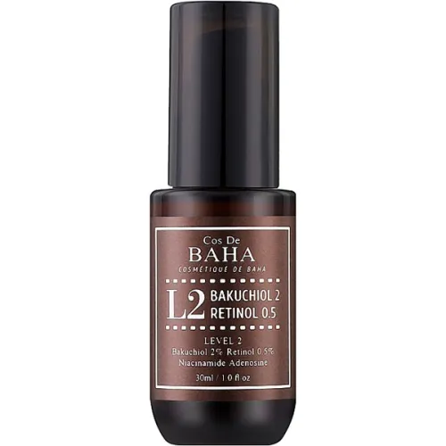 Сироватка для обличчя Cos De Baha L2 Bakuchiol & Retinol Serum з бакучіолом і ретинолом, 30 мл.