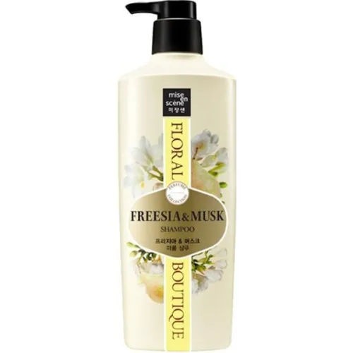 Парфумований шампунь для волосся «фрезія та мускус» Mise en Scene Floral Boutique Perfume Shampoo Freesia & Musk, 650 мл.