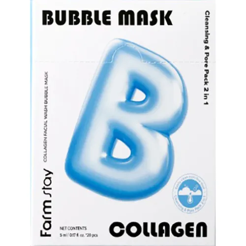 Пузырьковая маска для умывания FarmStay Collagen Facial Wash Bubble Mask, 5 мл. - вид 2