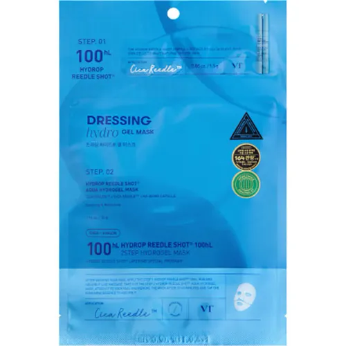 Двухэтапная увлажняющая гидрогелевая маска для лица VT Cosmetics Hydrop Reedle Shot 100hL Hydrogel Mask, 1.5 г. + 33 г.