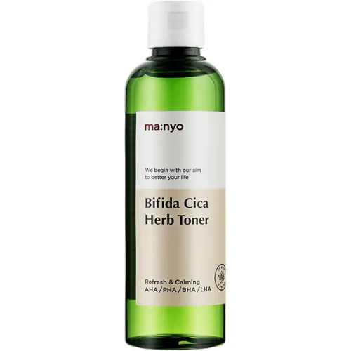Успокаивающий тонер для лица Manyo Bifida Cica Herb Toner с экстрактом центеллы и бифидобактериями, 210 мл.