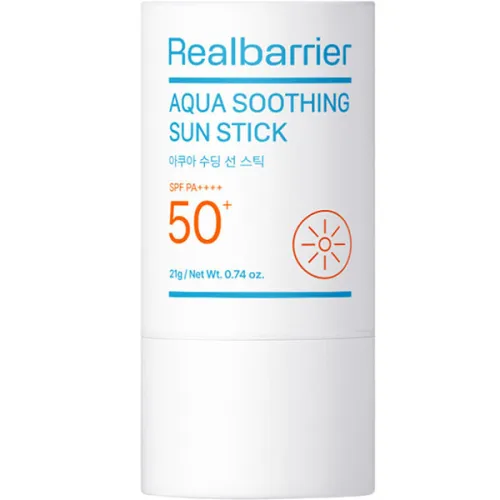 Увлажняющий солнцезащитный стик для лица Real Barrier Aqua Soothing Sun Stick SPF50+ PA++++ с охлаждающим действием, 21 г.