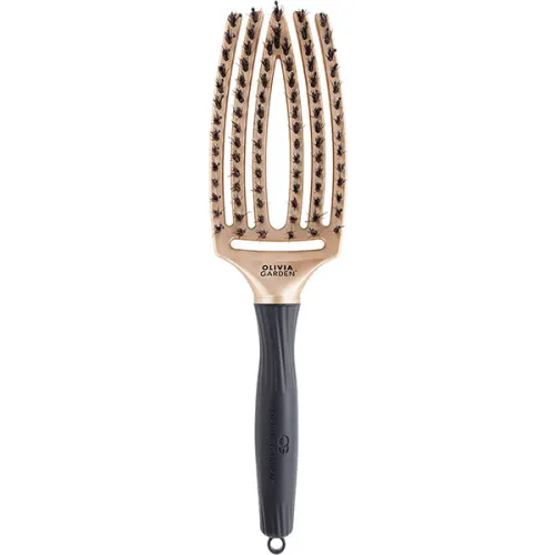 Комбінована, масажна щітка для волосся «золото» Olivia Garden Finger Brush Combo Medium Trinity Gold
