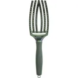 Комбінована, масажна щітка для волосся «зелений смарагд» Olivia Garden Finger Brush Combo Medium Midnight Green Emerald