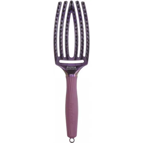 Комбінована, масажна щітка для волосся «фіолетовий аметист» Olivia Garden Finger Brush Combo Medium Midnight Violet Amethyst
