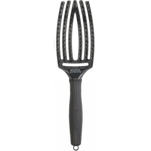 Комбінована, масажна щітка для волосся «чорний онікс» Olivia Garden Finger Brush Combo Medium Midnight Black Onyx