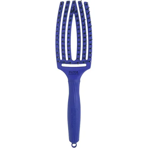 Комбінована, масажна щітка для волосся «сині джинси» Olivia Garden Finger Brush Combo Medium Blue Jeans