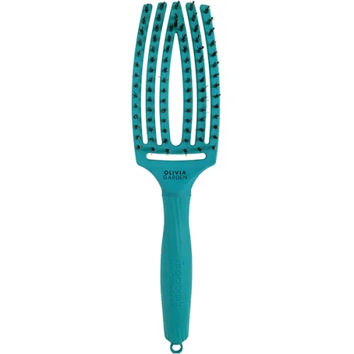 Комбінована, масажна щітка для волосся «блакитна лагуна» Olivia Garden Finger Brush Combo Medium Blue Lagoon
