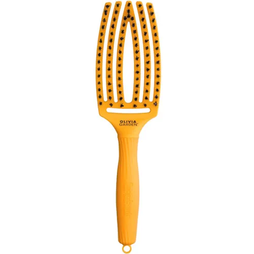 Комбінована, масажна щітка для волосся «жовте сонце» Olivia Garden Finger Brush Combo Medium Yellow Sunshine