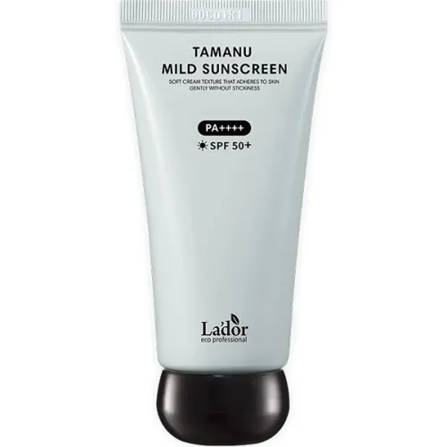 Легкий солнцезащитный крем для лица La’dor Tamanu Mild Sunscreen SPF50+ PA++++ с маслом таману, 50 мл.