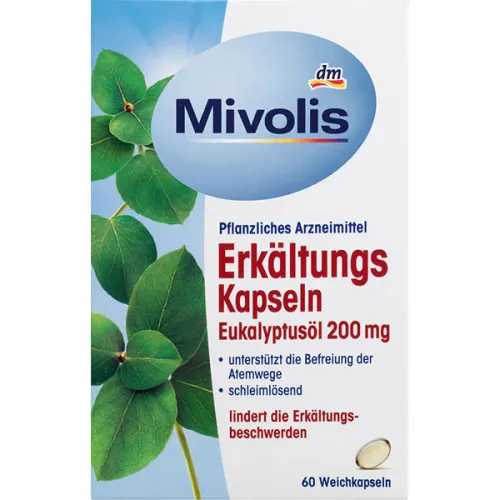 Капсулы от простуды Mivolis Cold Capsules Eucalyptus Oil с маслом эвкалипта