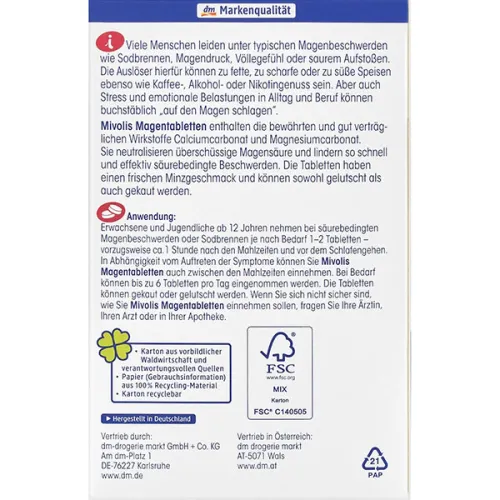 Средство при изжоге и давлении в желудке Mivolis Stomach Tablets - вид 2