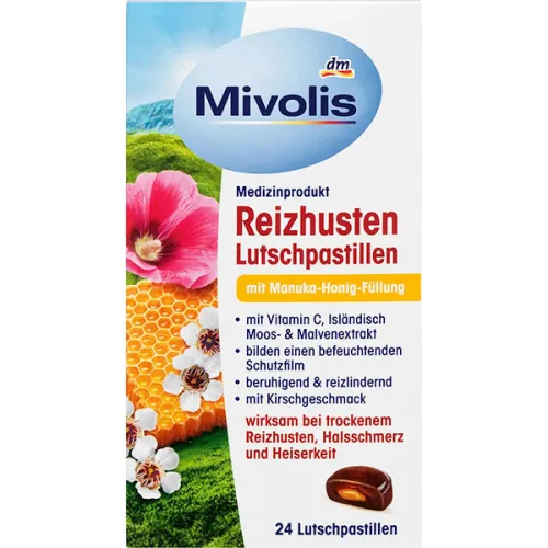 Пастилки от кашля «манука» Mivolis Irritable Cough Pastilles Manuka