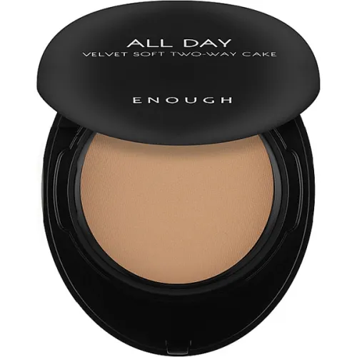 Пудра для всіх типів шкіри обличчя Enough All Day Velvet Soft Two-Way Cake SPF28 PA++ з оксамитовим фінішем, 10 г. + 10 г.