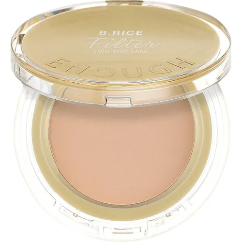 Пудра для всіх типів шкіри обличчя Enough B.Rice Pure Filter Two-Way Cake SPF28 PA++ з природним фінішем, 10 г. + 10 г.