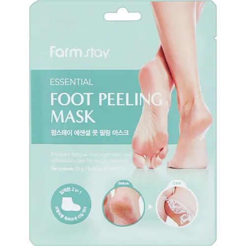 Пілінг маска-шкарпетки для ніг FarmStay Essential Foot Peeling Mask з кислотами та сечовиною, 13 г.