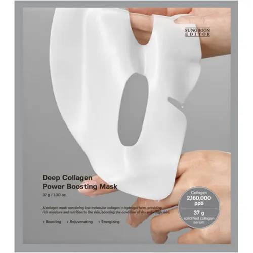 Антивікова гідрогелева маска для обличчя Sungboon Editor Deep Collagen Power Boosting Mask з колагеном, 37 г.
