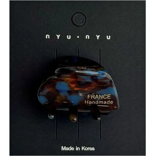 Заколка-краб для волос «синій мармур» Nyu.Nyu France Hair Clip Marble Blue