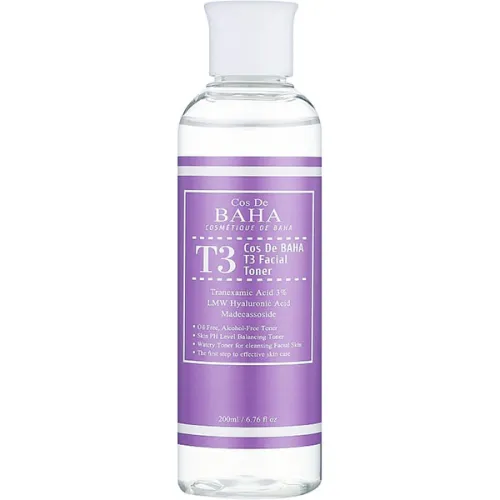Тонер для обличчя Cos De Baha T3 Facial Toner з транексамовою кислотою, 200 мл.