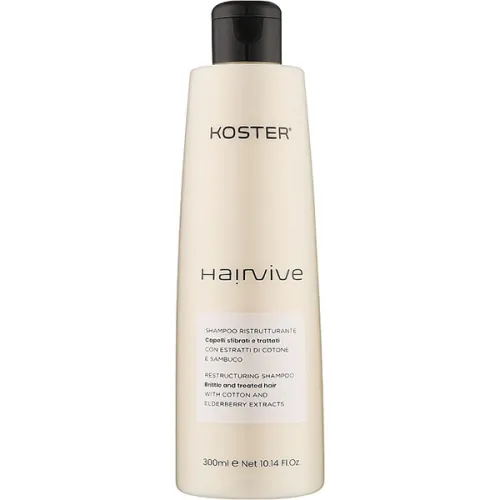 Восстанавливающий шампунь Koster Hairvive Cotton & Elderberry Restorative Shampoo с эффектом ламинирования волос «хлопок и