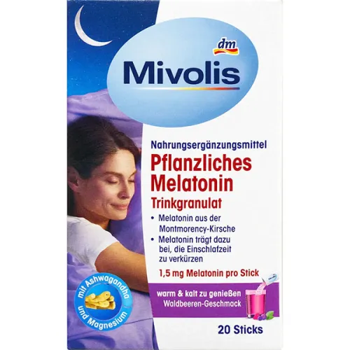 Травяной мелатонин для поддержки сна Mivolis Herbal Melatonin, 20 шт. х 2.2 г.