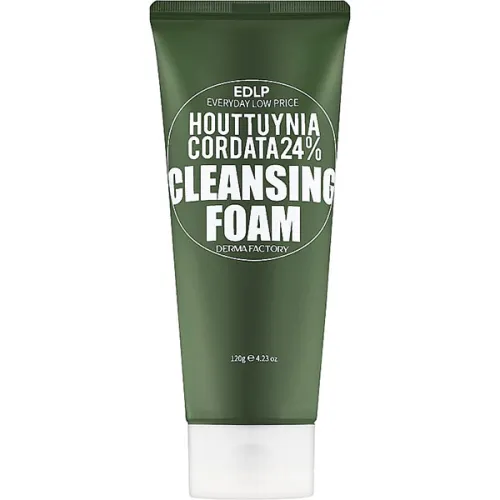 Мягкая пенка для умывания Derma Factory Houttuynia Cordata 24% Cleansing Foam с экстрактом хауттюйнии, 120 мл.