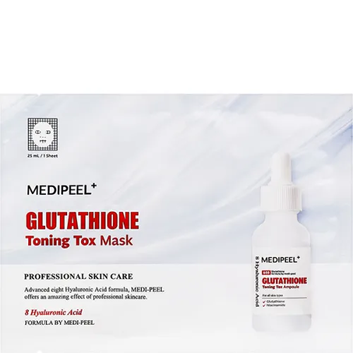 Отбеливающая и тонизирующая тканевая маска для лица Medi Peel Glutathione Toning Tox Mask, 25 мл.
