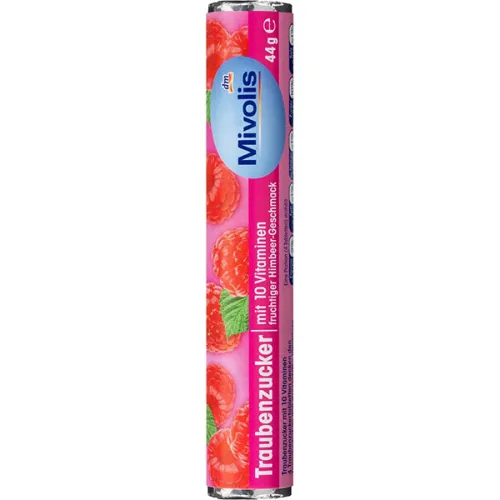 Декстроза Mivolis Dextrose Raspberry With 10 Vitamins с 10 витаминами «малина», 44 г.