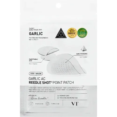 Точечные патчи для борьбы VT Cosmetics Garlic AC Reedle Shot Point Patch с высыпаниями с микроиглами и экстрактом чеснока