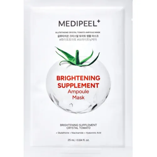 Тканевая маска для выравнивания тона кожи лица Medi Peel Glutathione Crystal Tomato Ampoule Mask с экстрактом томата и