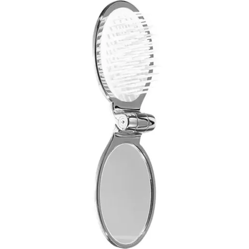 Складна щітка для волосся Janeke Superbrush Pocket With Mirror Silver CRSP03 з дзеркалом «срібна»