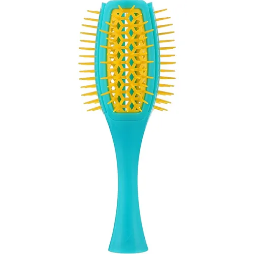 Брашинг-тюльпан для укладання волосся «блакитний Janeke Tulip Vented Brush Curvy Blue & Yellow SP503 TG з жовтим»