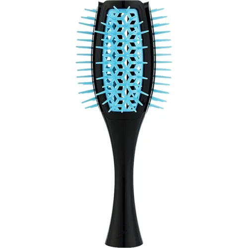 Брашинг-тюльпан для укладання волосся «чорний Janeke Tulip Vented Brush Curvy Black & Blue SP503 NT з блакитним»
