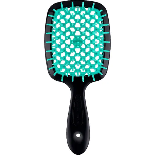 Щітка для волосся «чорна Janeke Superbrush Small Black & Turquoise 71SP234 TFF з бірюзовим»