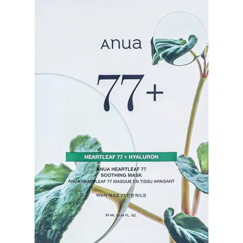 Увлажняющая и успокаивающая тканевая маска для лица Anua Heartleaf 77% Soothing Mask с экстрактом гуттуинии, 25 мл.