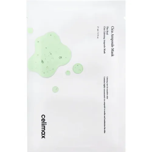 Успокаивающая тканевая маска для лица Celimax The Real Cica Calming Ampoule Mask с экстрактом центеллы, 27 мл.