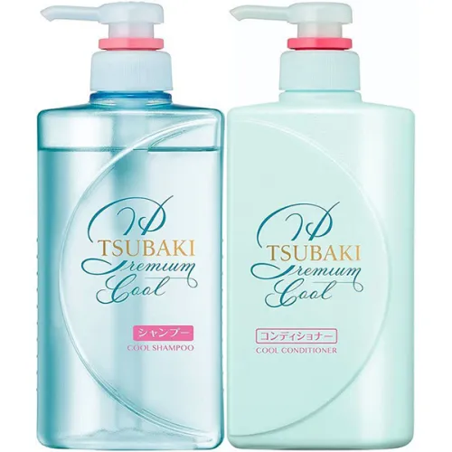 Премиум набор для волос Shiseido Tsubaki Premium Cool & Repair Pair Set с охлаждающим эффектом, 2 шт. х 490 мл.